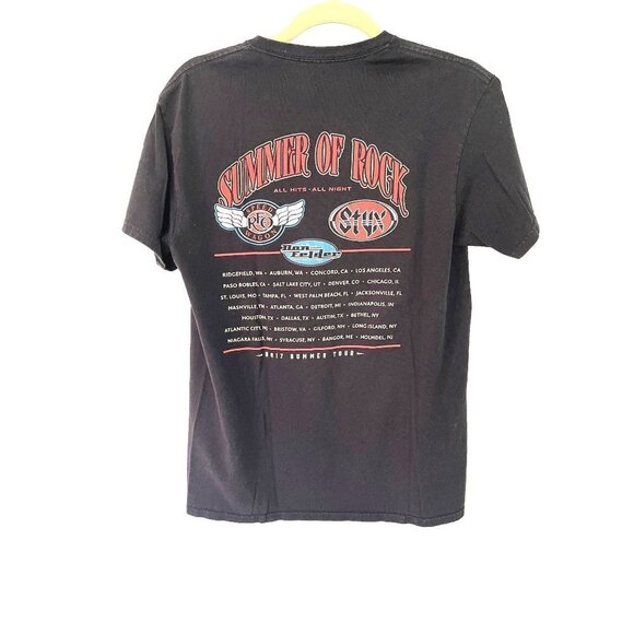 Summer Of Rock REO Styx Don Felder 2017 Concert Tour T-Shirt Short Sleeve Black - Picture 7 of 8